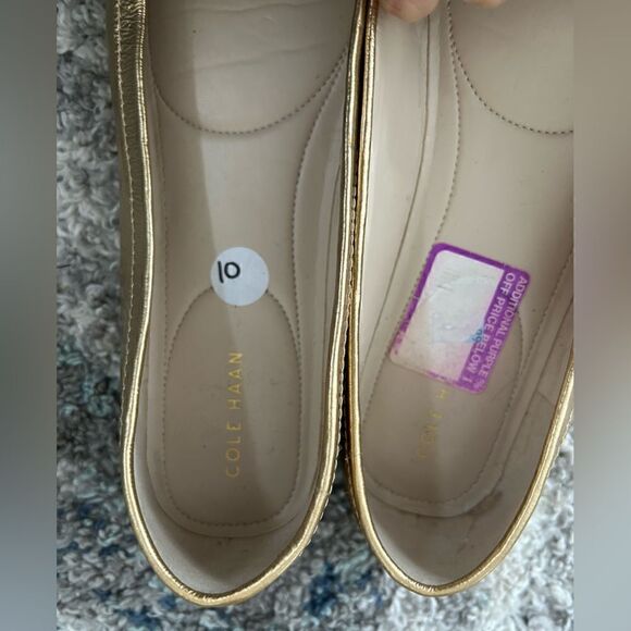 Cole Haan Gold Demi Driver Shoes Flats - Picture 7 of 9
